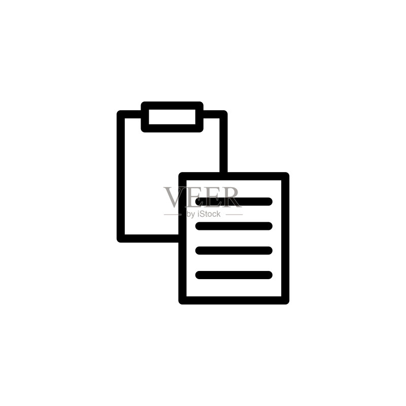 平板电脑上的文档图标,适用于移动概念和Web应用的极简图标元素,网站设计和应用开发的细线图标图标素材