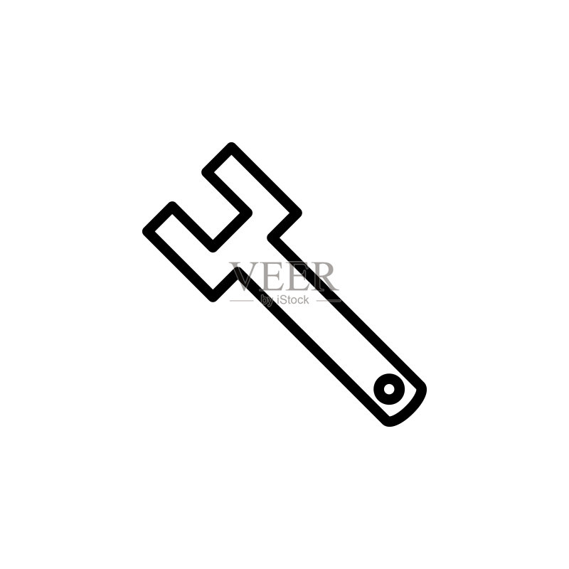 用于移动概念和Web应用程序的简约元素扳手图标图标素材
