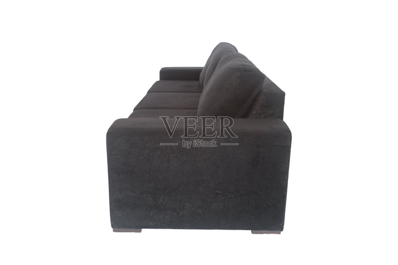 现代米色麂皮沙发沙发孤立在白色背景正版图片素材