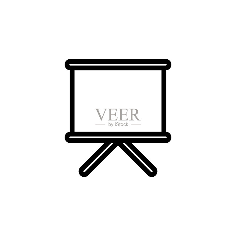 演示屏幕图标。移动概念和Web应用程序的简约图标元素。网站设计和开发、应用程序开发的细线图标图标素材