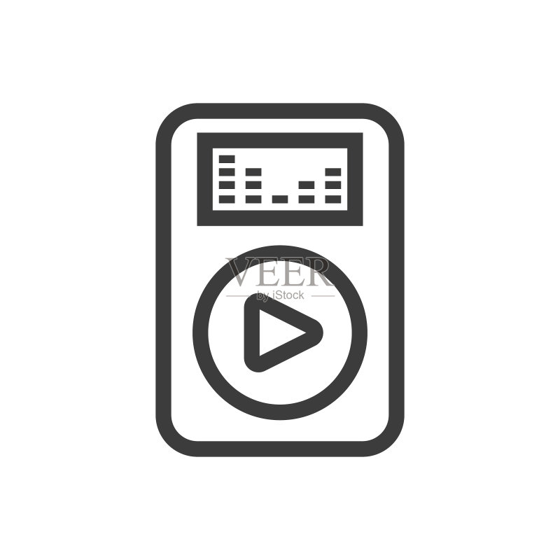 黑白音乐播放器图标图标素材