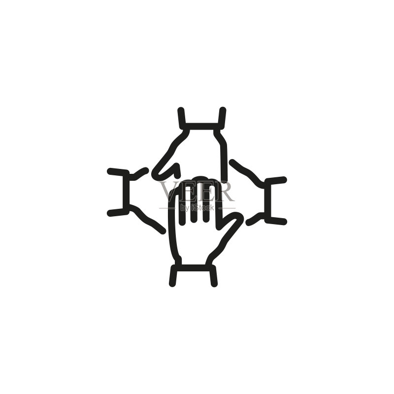 四手相叠线性图标图标素材