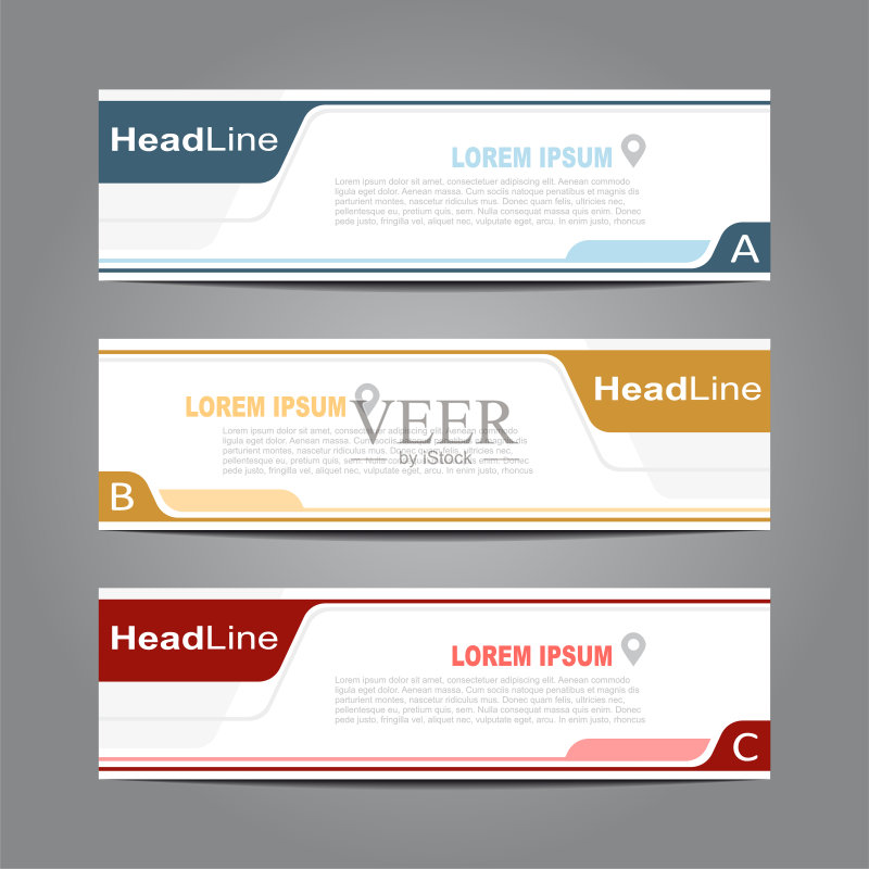 设计水平模板传单横幅。矢量插图。正版模板素材