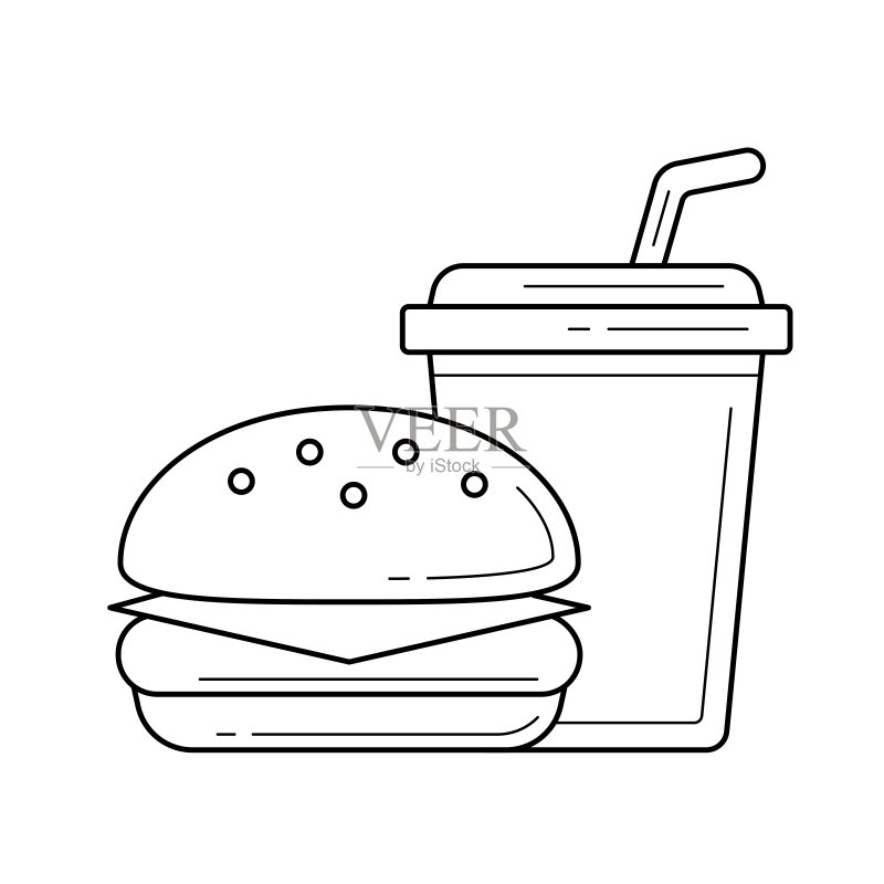 食品和饮料外卖矢量线性图标图标素材