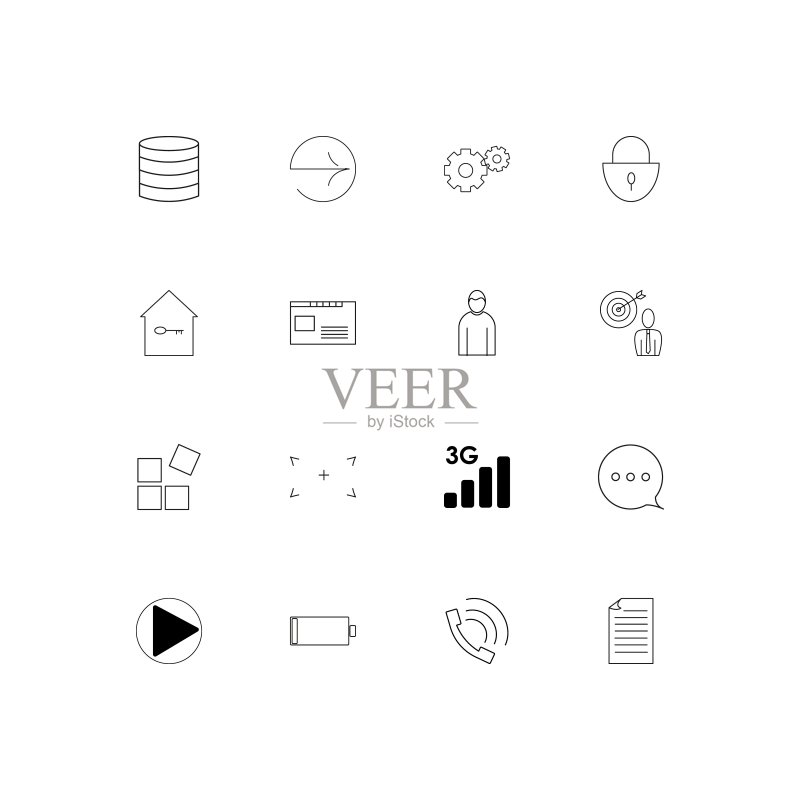 界面简约线性图标集矢量图标图标素材