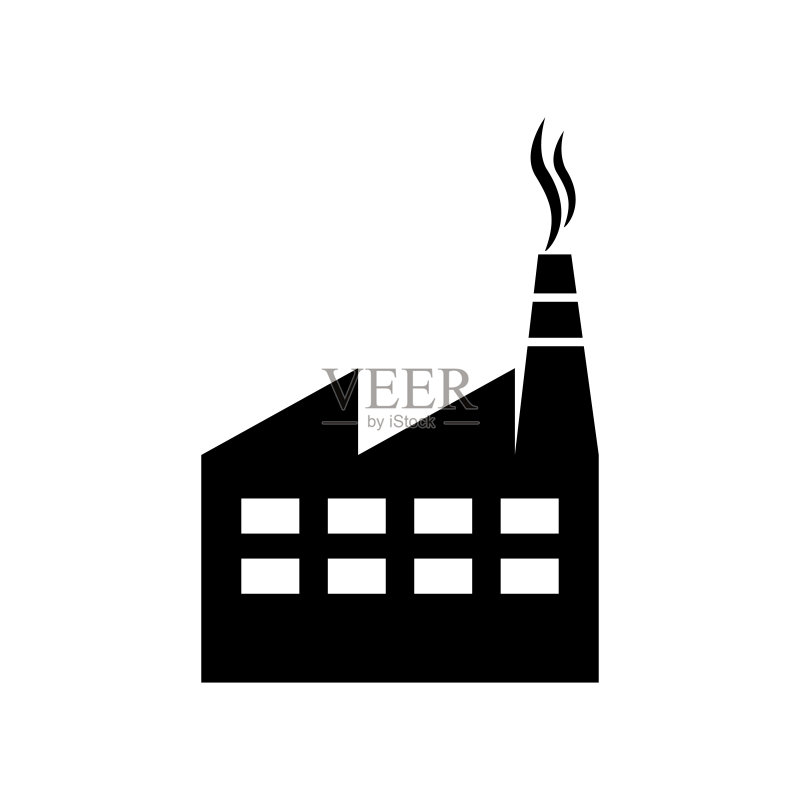 白色背景上的工厂矢量图标图标素材