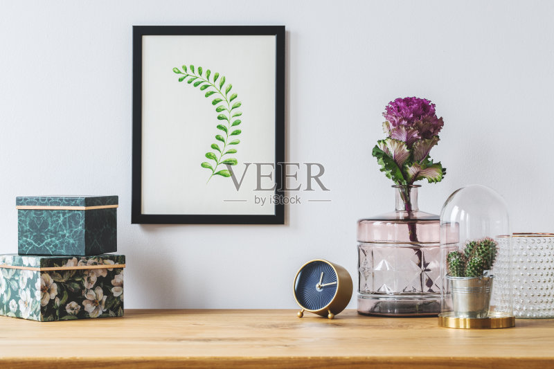 白色背景上的花卉装饰正版图片素材