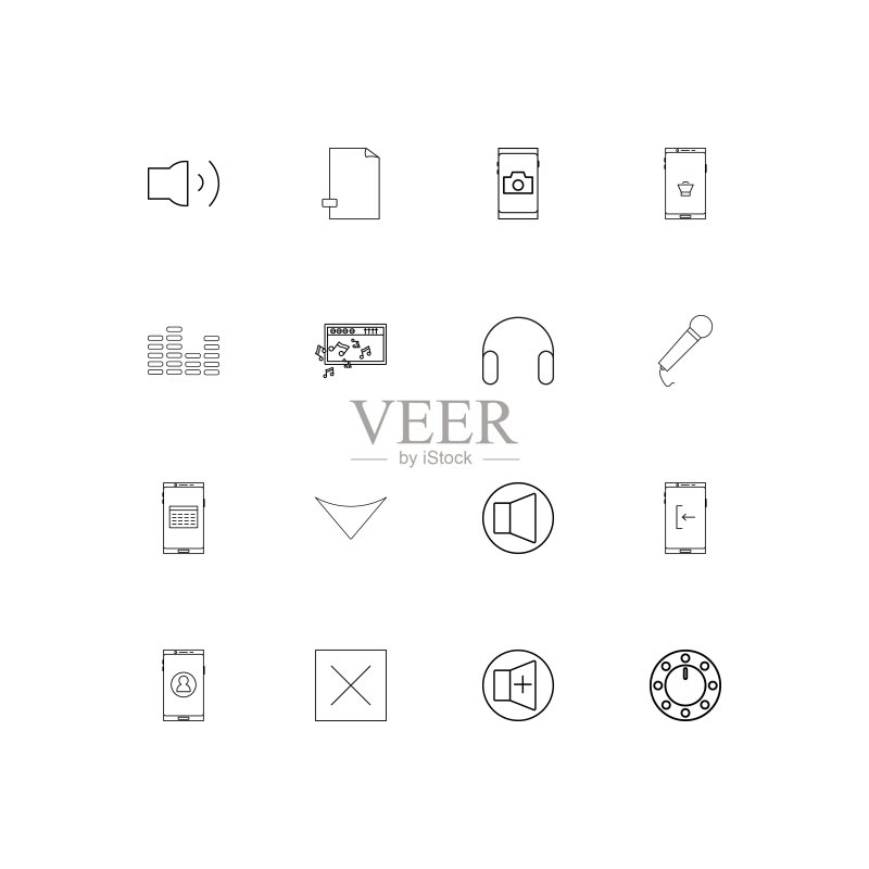 音乐线性图标集矢量图图标素材
