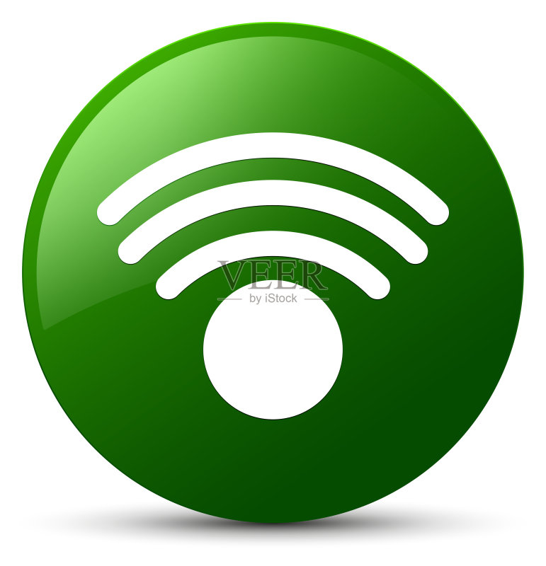 绿色圆形Wifi图标图标素材