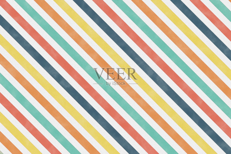 彩色对角条纹图案与纸纹理的背景和包装纸设计正版插画素材