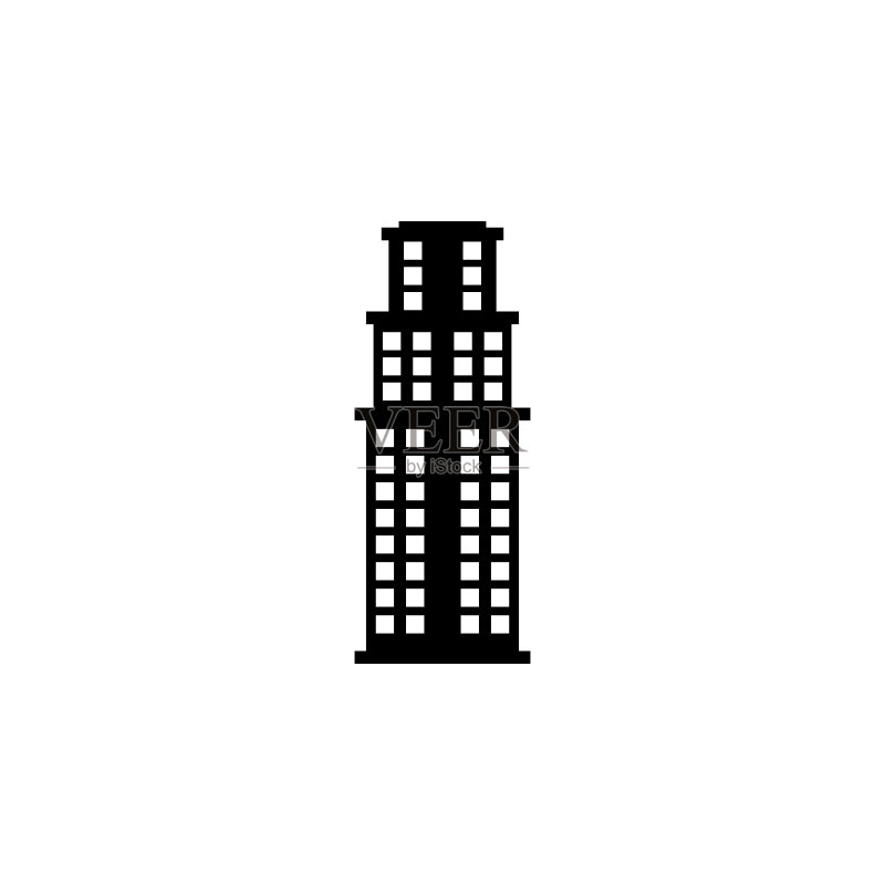 摩天大楼图标:用于移动概念和Web应用程序的旅行图标元素图标素材