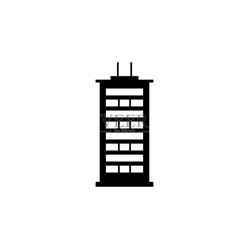 高层建筑图标:旅游App和网页元素,可用于网页和移动端图标素材