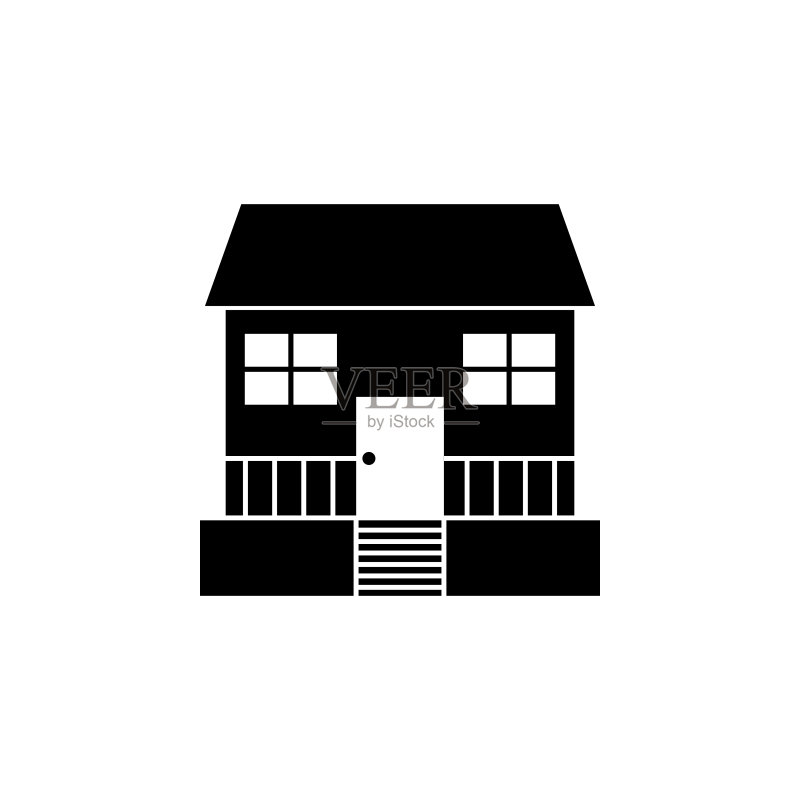 带阳台的房屋图标图标素材