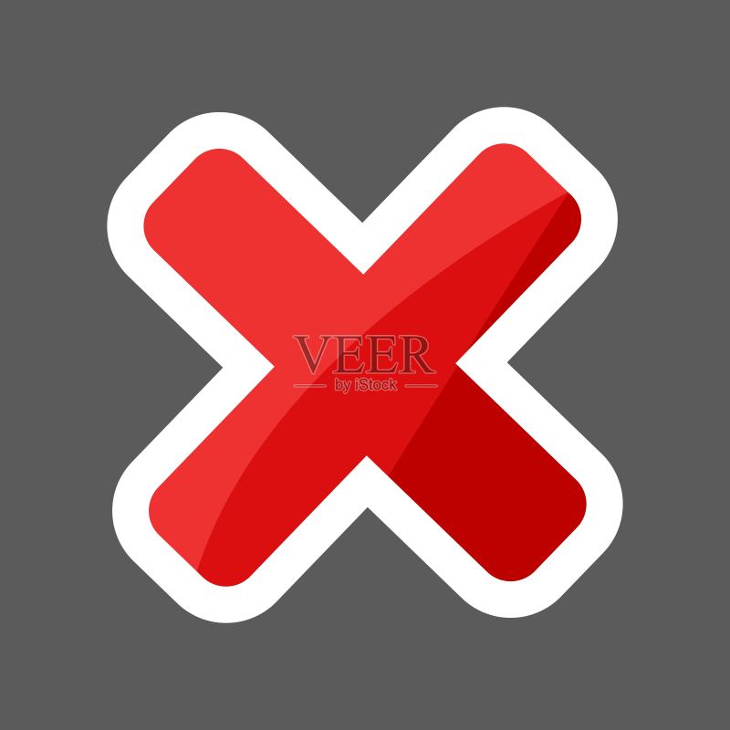 禁止标志矢量彩色贴纸图标,分层分组易于编辑图标素材