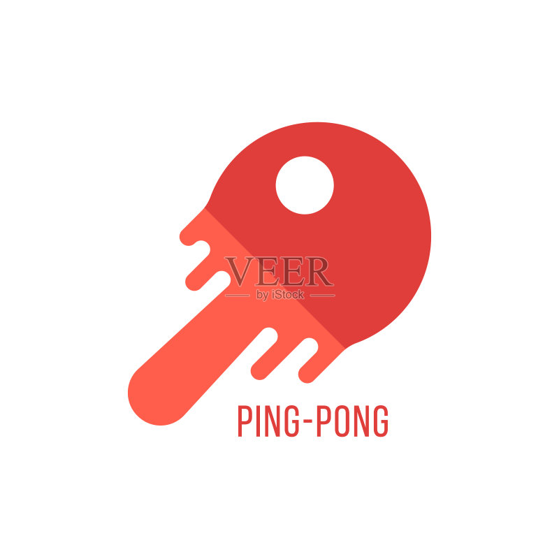 带有融化网球拍的乒乓球图标图标素材