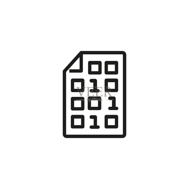 二进制代码线条图标图标素材