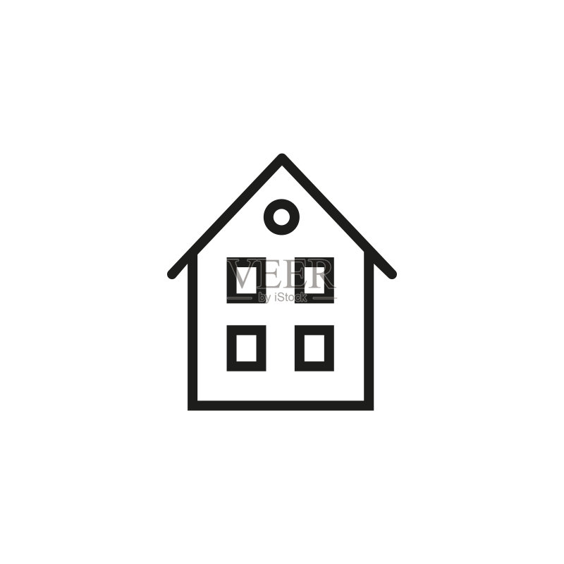 双层房屋线条图标图标素材