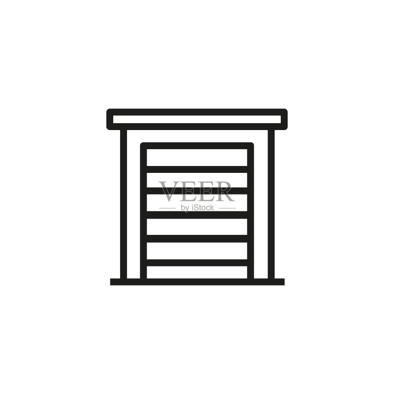 房屋车库线条图标图标素材