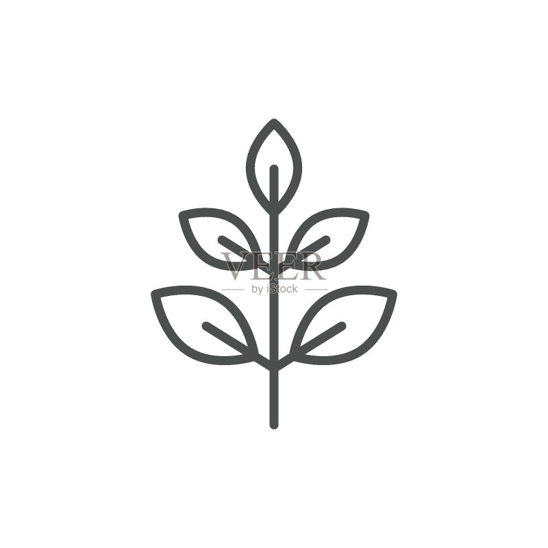 树叶线条图标图标素材