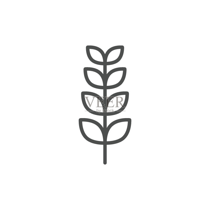 树叶线条图标图标素材
