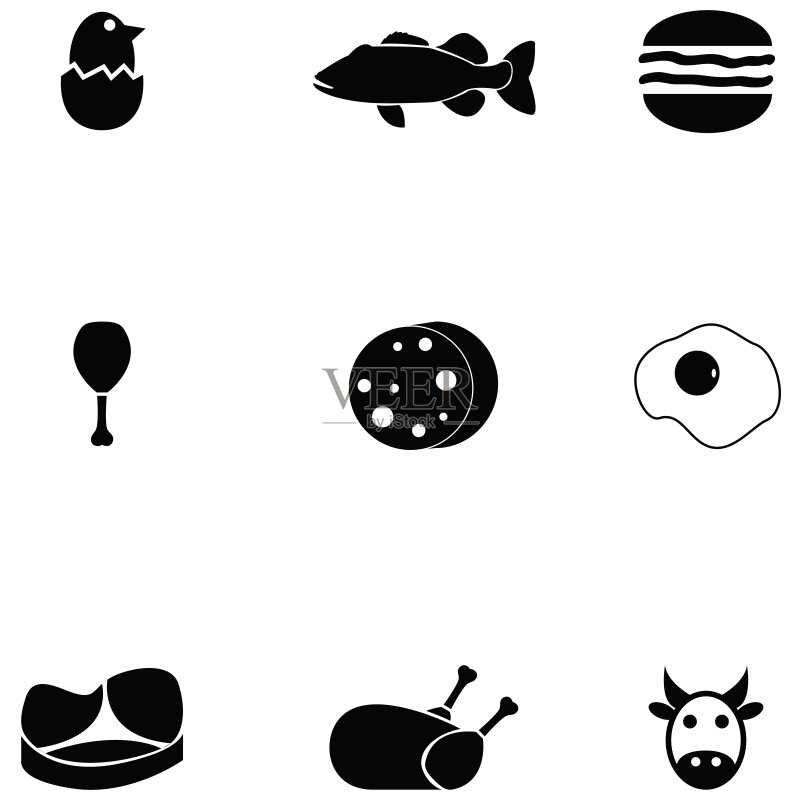 肉类图标合集图标素材