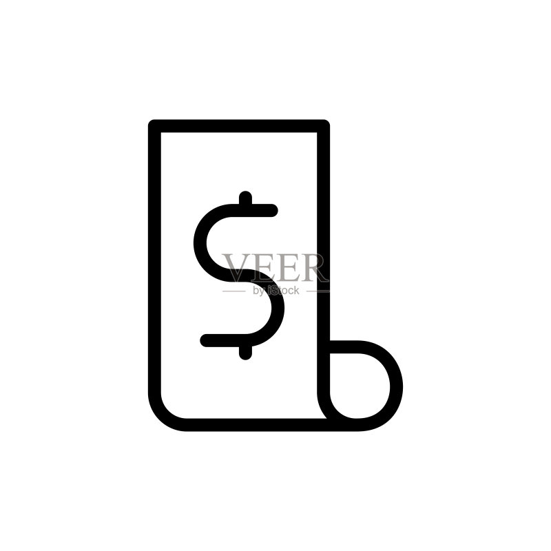 收据图标矢量图图标素材