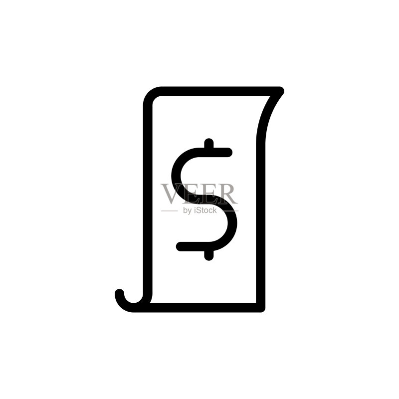 收据图标矢量图图标素材