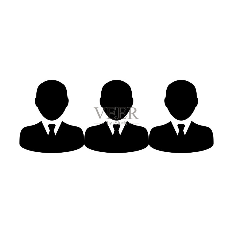 男性商人团队管理矢量图标图标素材