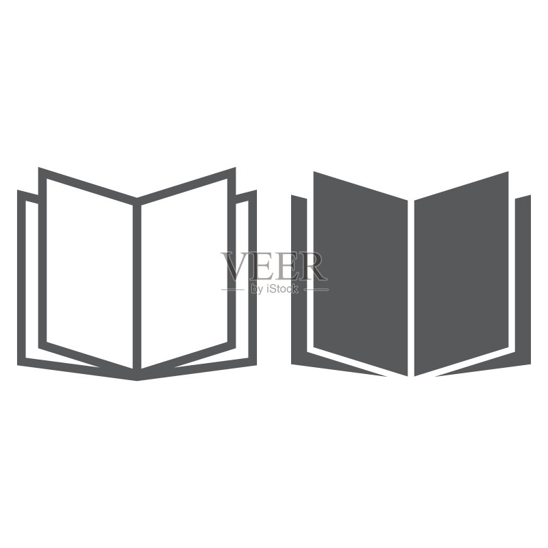 打开的书本线性图标,学校和教育知识符号矢量图形,白色背景上的线性图案,EPS 10图标素材