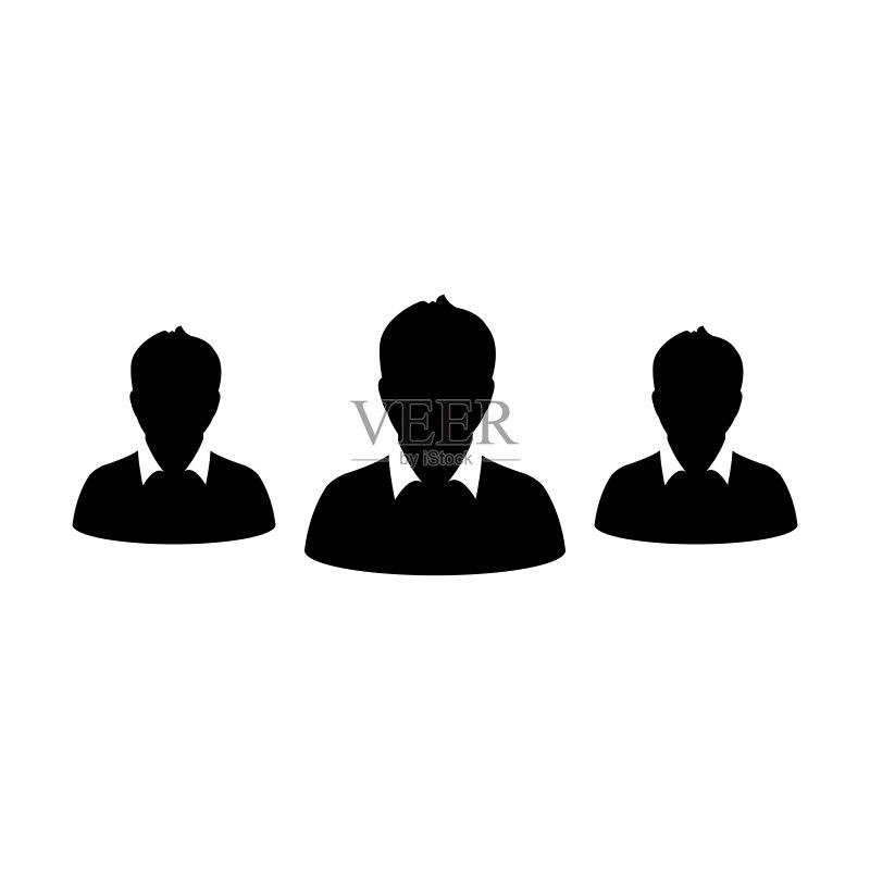 团队合作图标:商业管理团队的男性群组头像符号图标素材