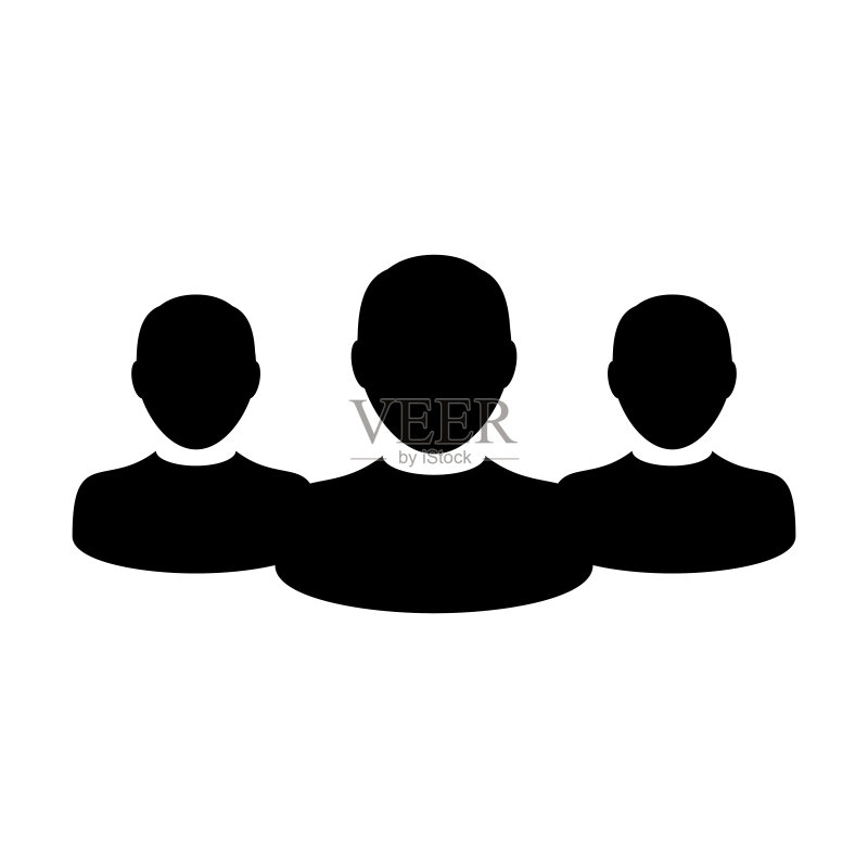 客户图标矢量男性人群体商务头像扁平风格标志图标素材