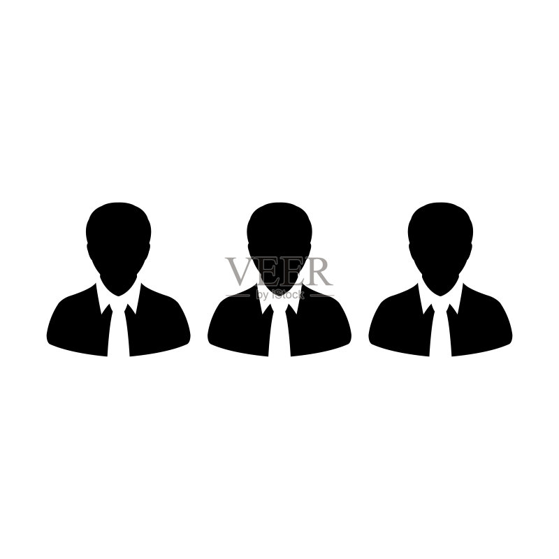 男性商人团队管理矢量图标图标素材