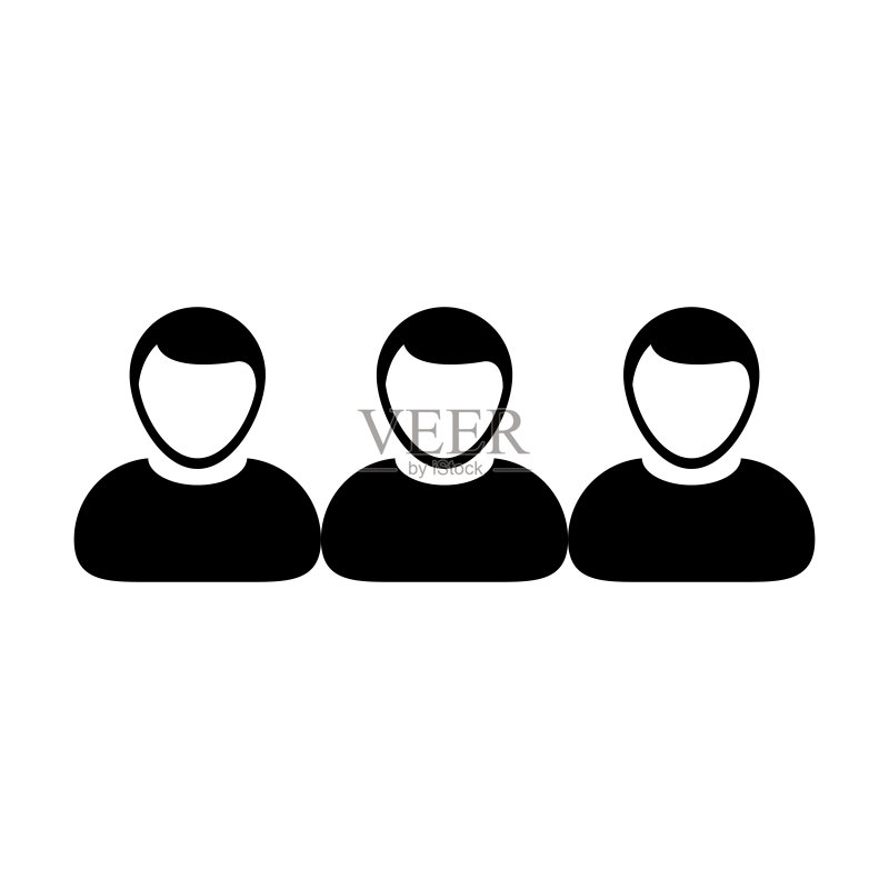 社交网络人物群组矢量图标图标素材