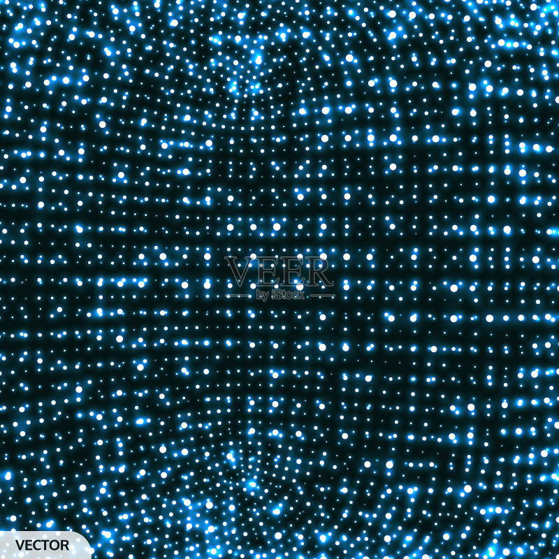 晶格结构。抽象的科学或技术背景。平面设计。网络插图与粒子。3 d网格表面。正版插画素材