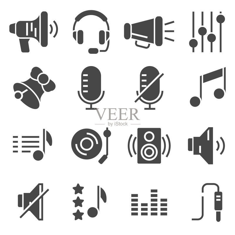 声音图标矢量图集图标素材