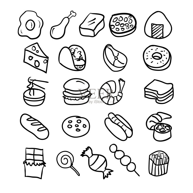 食物图标合集矢量插画图标素材