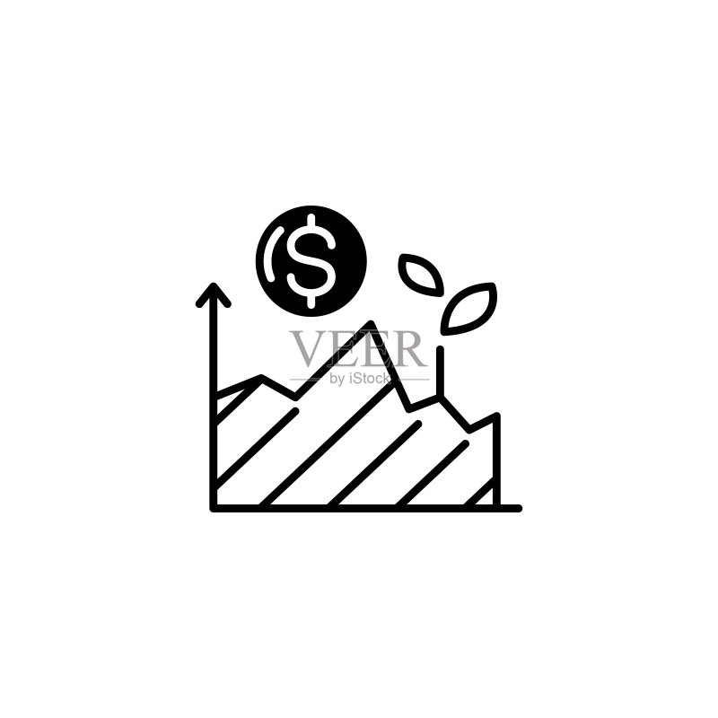 收入图表黑色图标概念矢量素材图标素材