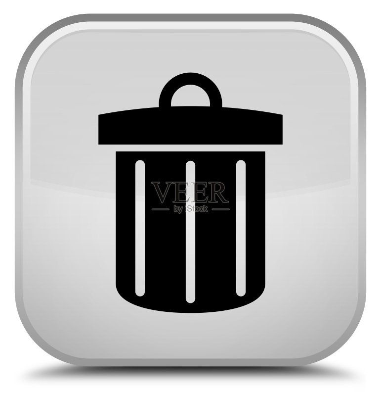 白色方形回收站图标图标素材