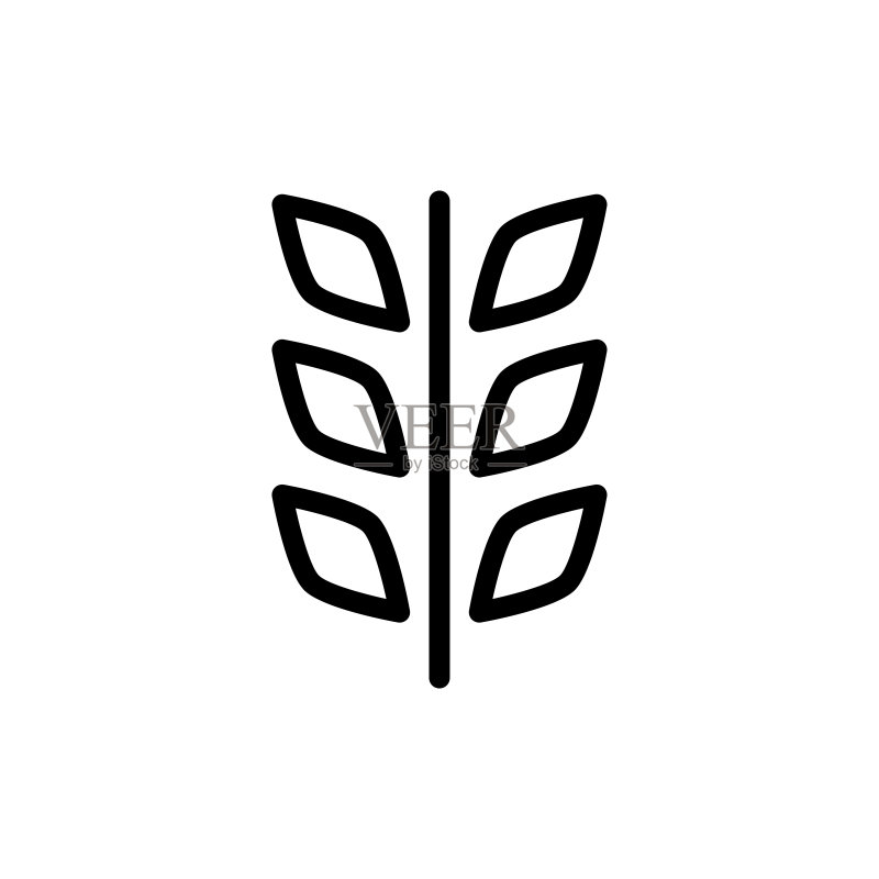 小麦图标矢量图图标素材