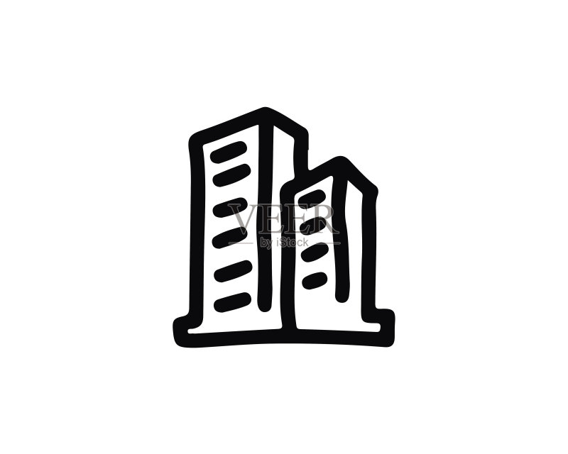 手绘风格建筑图标设计插画图标素材