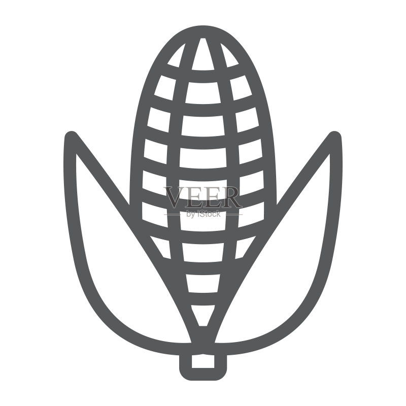 玉米线性图标图标素材