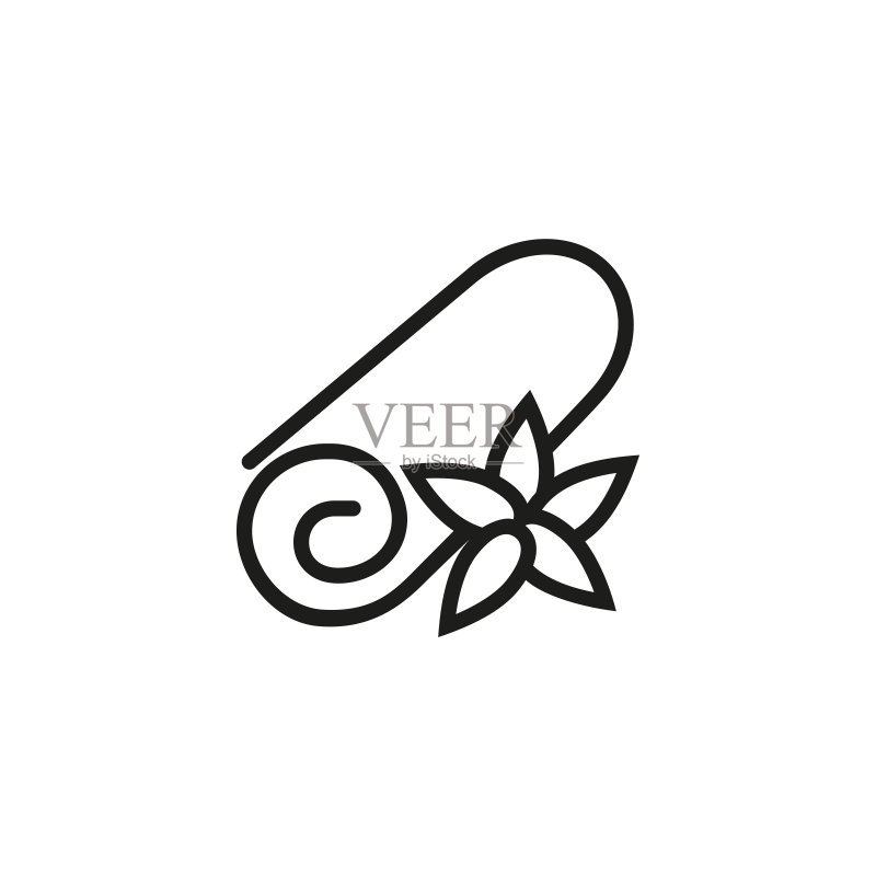 折叠毛巾和莲花线条图标图标素材