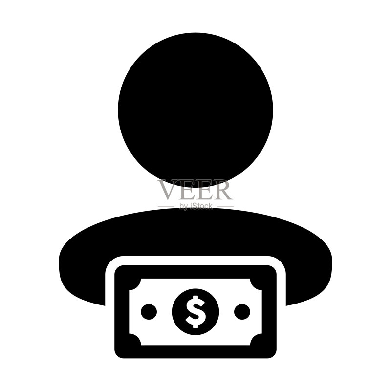 带美元符号的男性用户头像图标素材