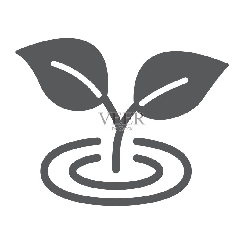 树叶标志图标,生态与植物,植物群符号,矢量图形,白色背景上的实体图案,EPS 10图标素材