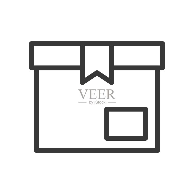 关闭的箱子,运输和物流图标,轮廓设计像素完美图标素材