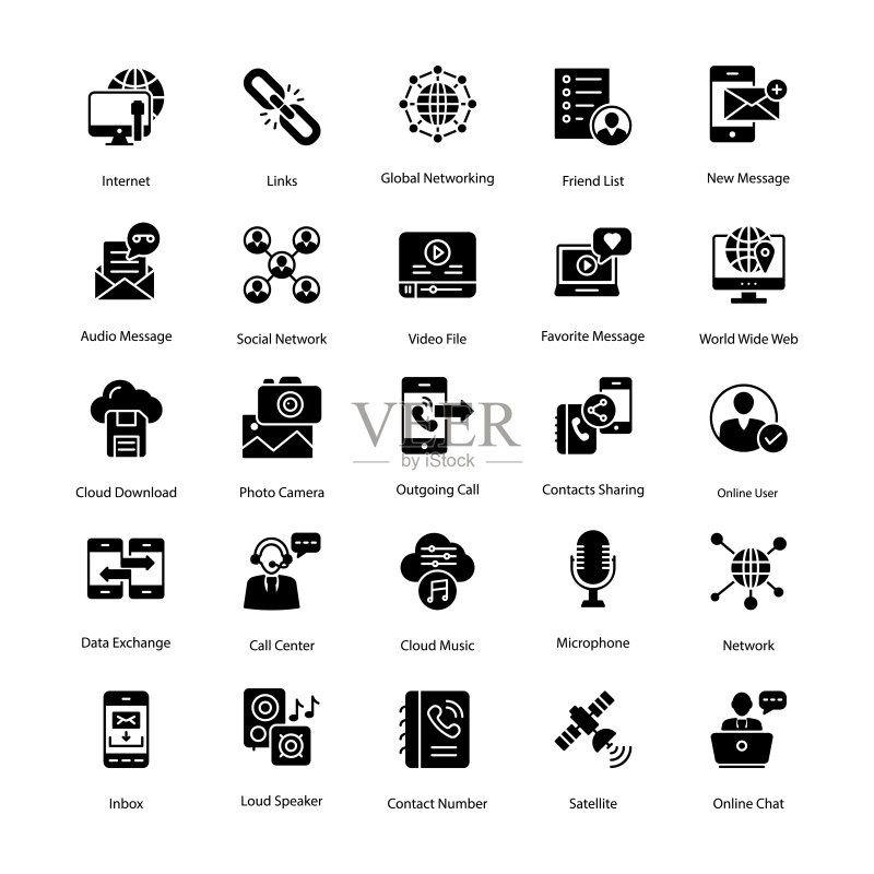 社交网络Glyph图标图标素材