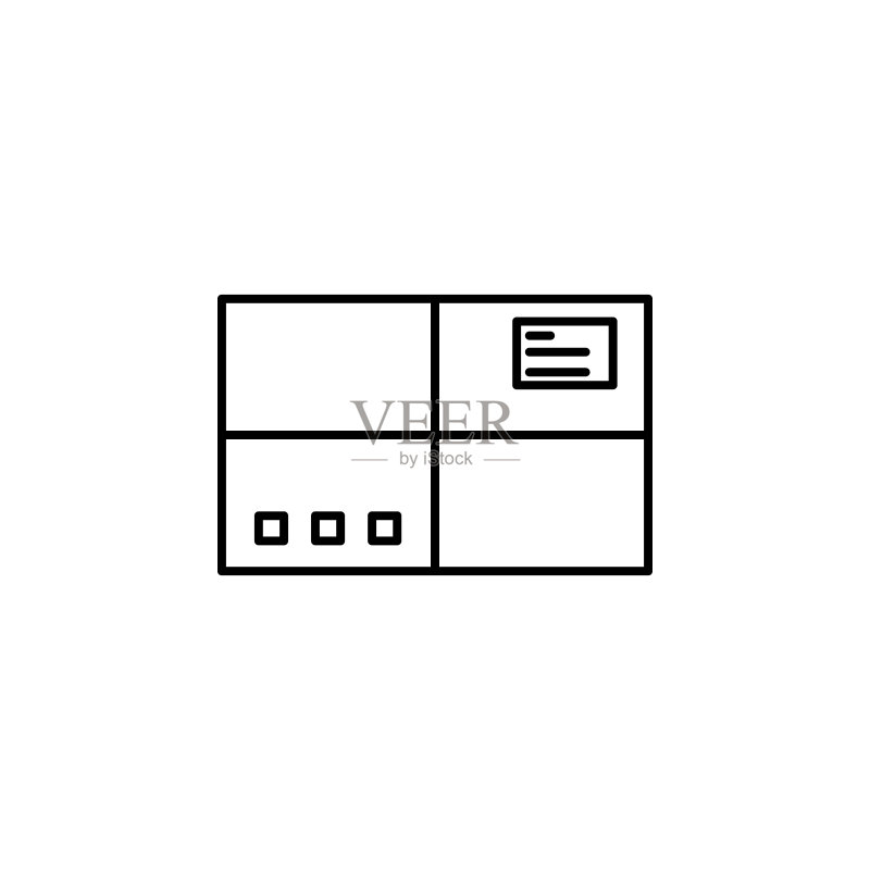 包裹图标。用于移动概念和Web应用程序的生产图标元素。细线包裹图标可用于Web和移动图标素材