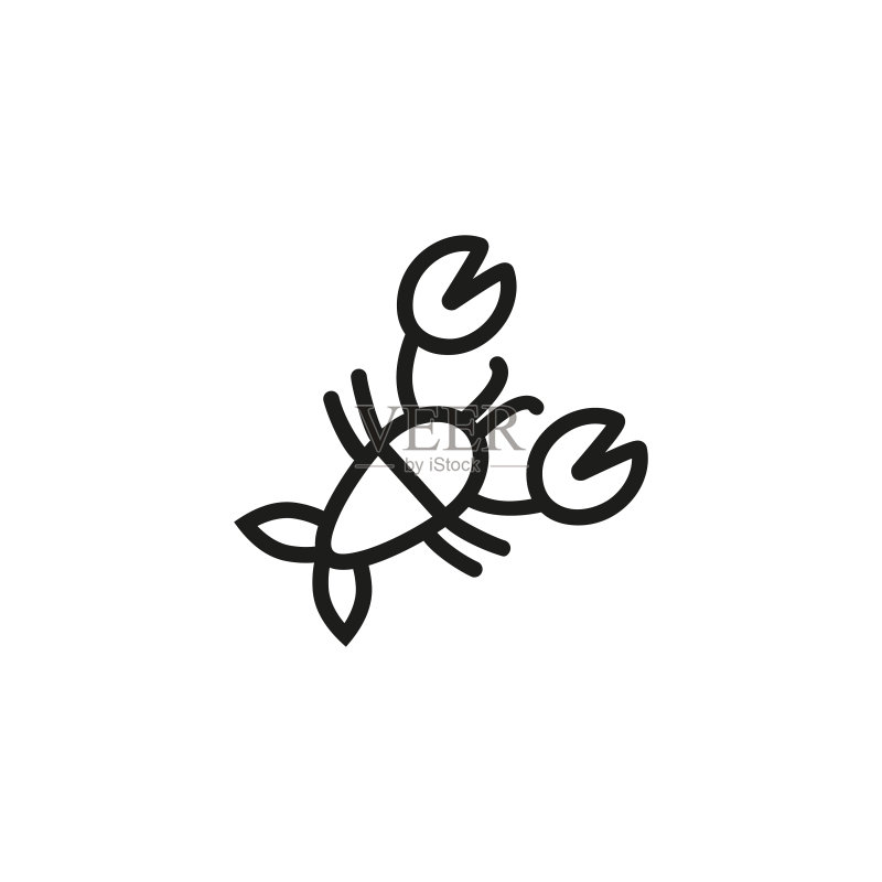 小龙虾线条图标图标素材