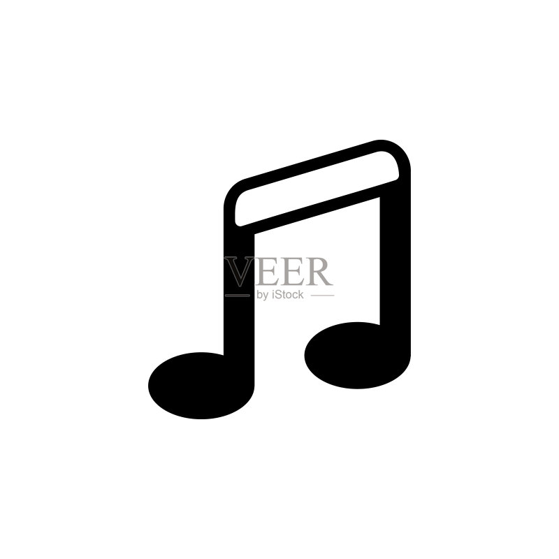 时尚扁平风格音符UI图标图标素材
