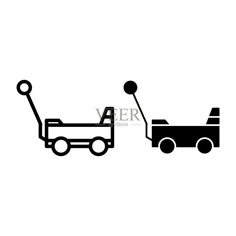 玩具手推车线稿图标图标素材
